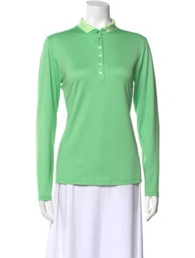 Pre-owned Kjus Long Sleeve Polo In Green
