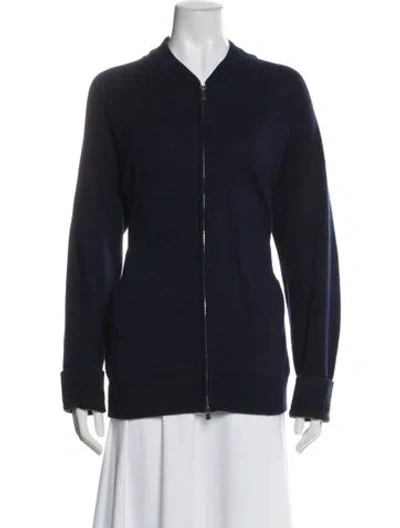 Pre-owned Kjus Merino Wool Bomber Jacket In Blue
