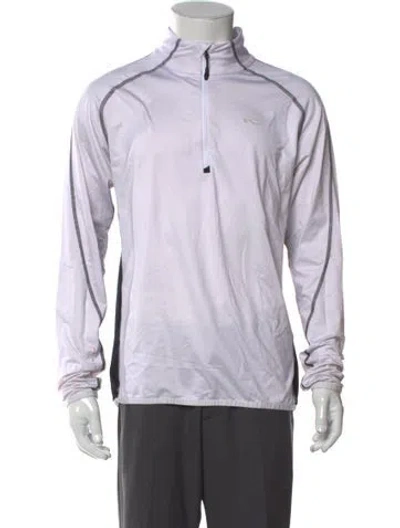 Pre-owned Kjus Mock Neck Long Sleeve Henley In White