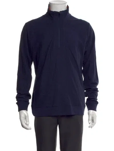 Pre-owned Kjus Mock Neck Long Sleeve Sweatshirt In Blue
