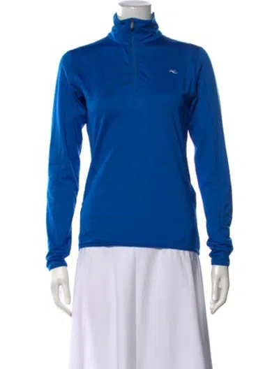 Pre-owned Kjus Mock Neck Long Sleeve Top In Blue