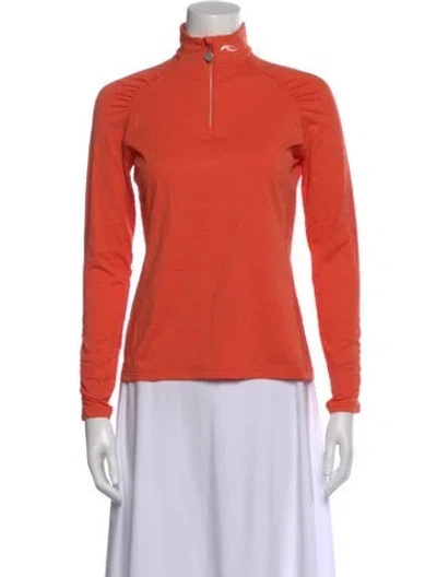 Pre-owned Kjus Mock Neck Long Sleeve Top In Orange
