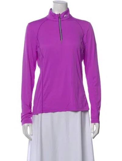 Pre-owned Kjus Mock Neck Long Sleeve Top In Purple