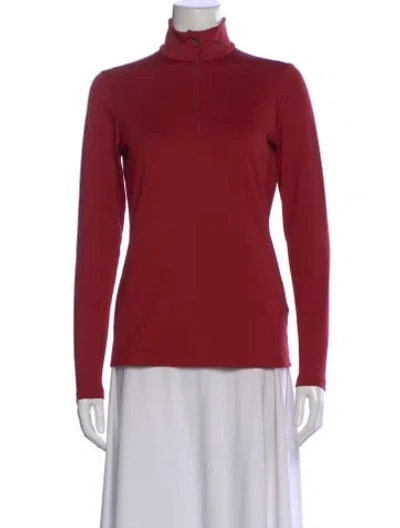 Pre-owned Kjus Mock Neck Long Sleeve Top In Red