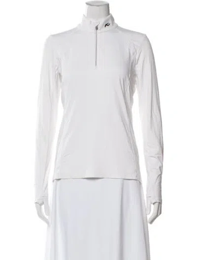 Pre-owned Kjus Mock Neck Long Sleeve Top In White