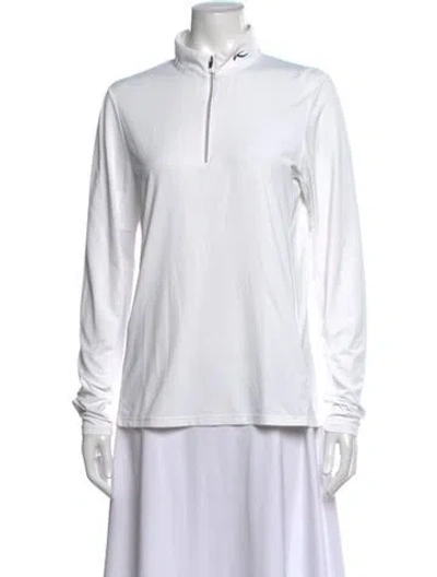 Pre-owned Kjus Mock Neck Long Sleeve Top In White