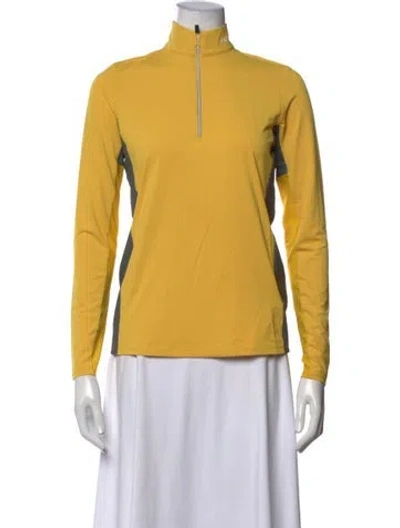 Pre-owned Kjus Mock Neck Long Sleeve Top In Yellow
