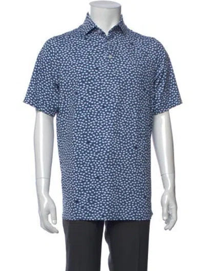 Pre-owned Kjus Patterned Collar Polo Shirt W/ Tags In Blue