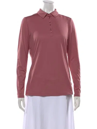 Pre-owned Kjus Patterned Long Sleeve Polo In Pink