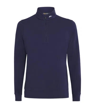 Kjus Pima Cotton Hollow Half-zip Top In Navy