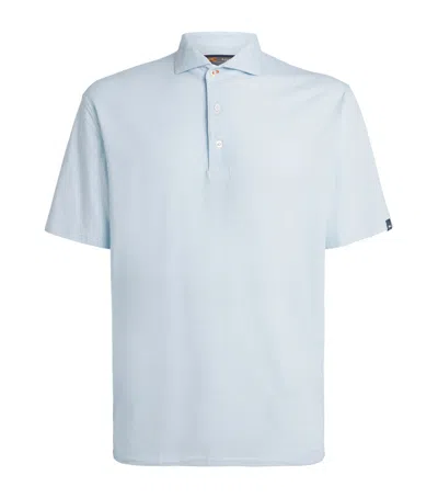 Kjus Pima Cotton Printed Hollow Polo Shirt In Blue
