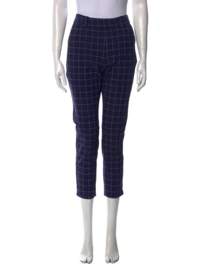 Pre-owned Kjus Plaid Print Straight Leg Pants In Blue