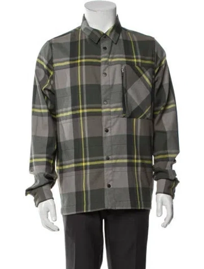 Pre-owned Kjus Plaid Print Trucker Jacket In Green