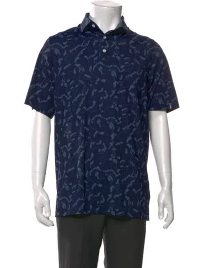 Pre-owned Kjus Printed Collar Polo Shirt W/ Tags In Blue