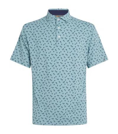 Kjus Printed Golfer Polo Shirt In Blue