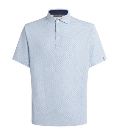 Kjus Printed Golfer Polo Shirt In Blue