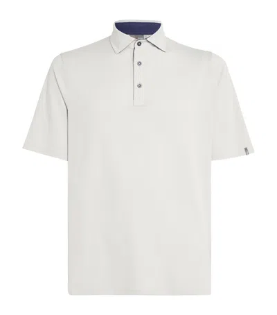 Kjus Short-sleeve Savin Polo Shirt In Grey