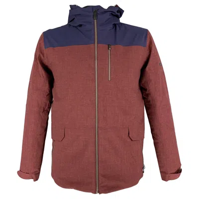 Pre-owned Kjus Size M Burgundy Navy Color Block Polyester Wool Zermatt Jacket In Red