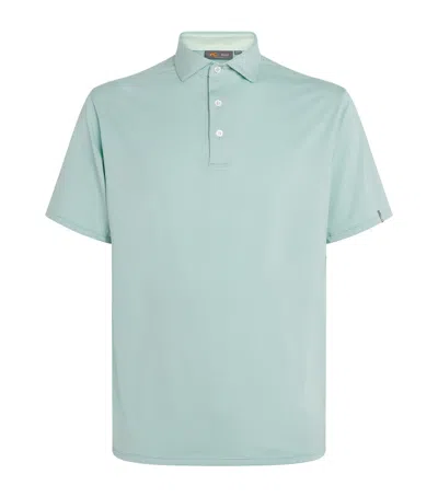 Kjus Stripe Soren Golf Polo Shirt In Green
