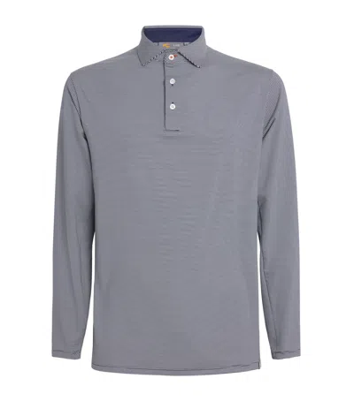 Kjus Stripe Soren Long-sleeve Polo Shirt In Blue