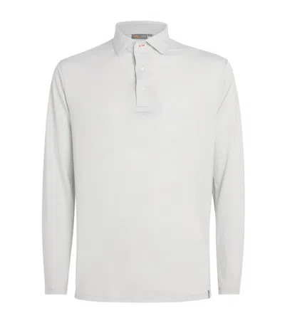 Kjus Stripe Soren Long-sleeve Polo Shirt In White