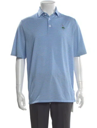 Pre-owned Kjus Striped Collar Polo Shirt In Blue