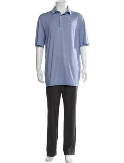 Pre-owned Kjus Striped Collar Polo Shirt In Blue
