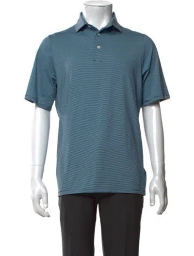 Pre-owned Kjus Striped Collar Polo Shirt In Blue