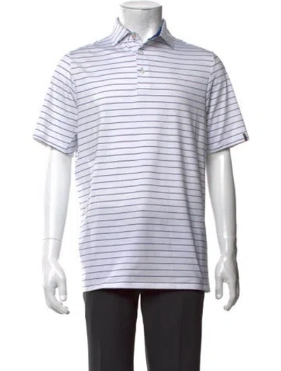 Pre-owned Kjus Striped Collar Polo Shirt In Blue