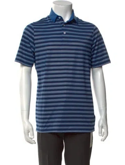 Pre-owned Kjus Striped Collar Polo Shirt In Blue