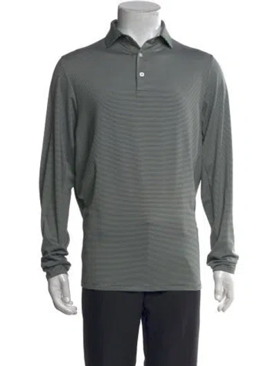 Pre-owned Kjus Striped Collar Polo Shirt In Green