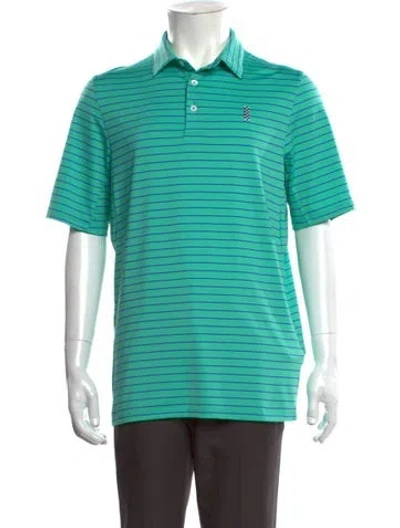 Pre-owned Kjus Striped Collar Polo Shirt In Green