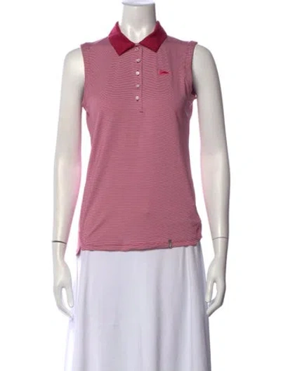 Pre-owned Kjus Striped Sleeveless Polo In Pink