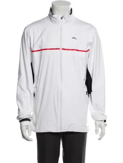Pre-owned Kjus Striped Windbreaker In White