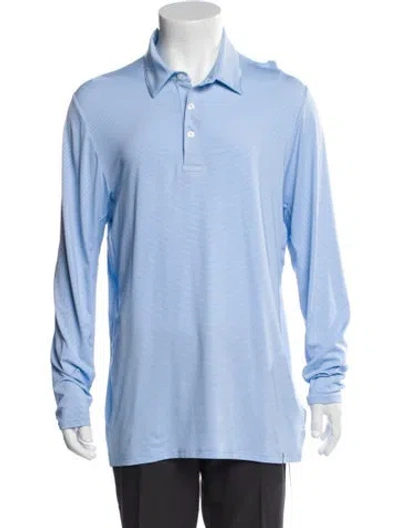 Pre-owned Kjus V-neck Long Sleeve Polo Shirt In Blue
