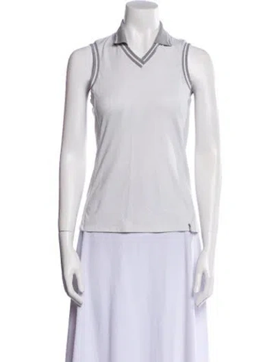 Pre-owned Kjus V-neck Sleeveless Polo In White