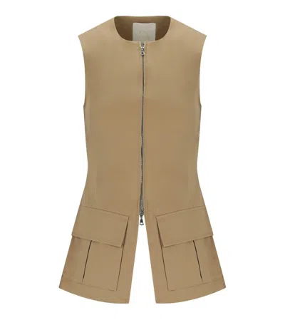 Kk Gloves Beige Vest In Brown