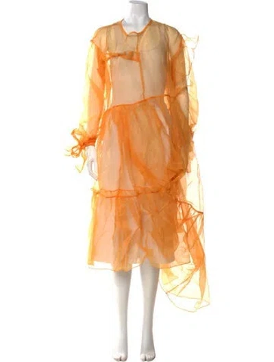 Pre-owned Kkco Crew Neck Long Dress In Orange