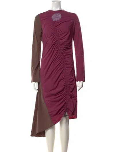 Pre-owned Kkco Crew Neck Midi Length Dress In Purple