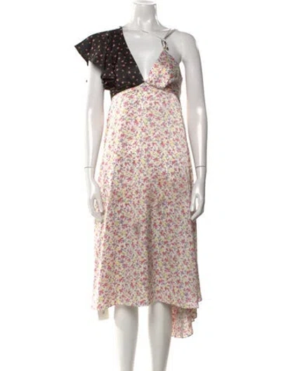 Pre-owned Kkco Floral Print Midi Length Dress In Multi