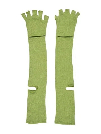 Pre-owned Kkco Green Knitwear Arm Sleeve Gloves Warmers