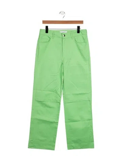 Pre-owned Kkco High-rise Straight Leg Jeans In Green