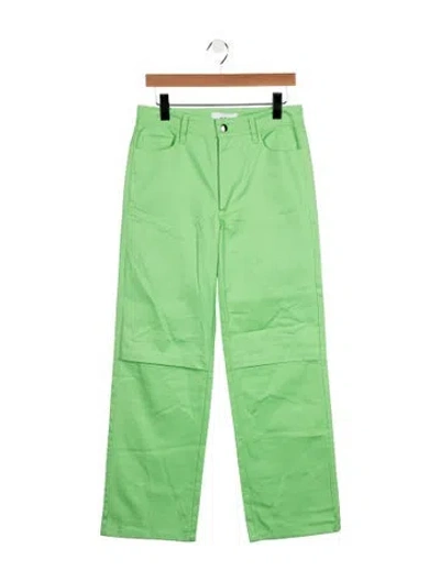 Pre-owned Kkco High-rise Straight Leg Jeans In Green