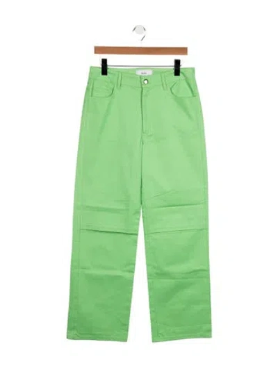 Pre-owned Kkco High-rise Straight Leg Jeans In Green