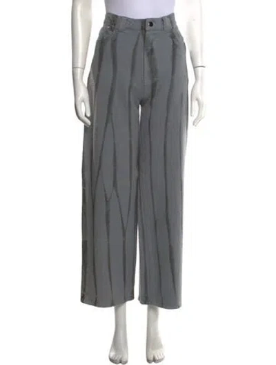 Pre-owned Kkco Printed Wide Leg Pants In Grey