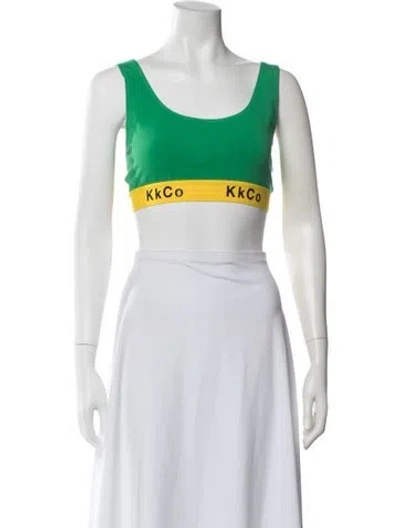Pre-owned Kkco Scoop Neck Sleeveless Sports Bra W/ Tags In Green