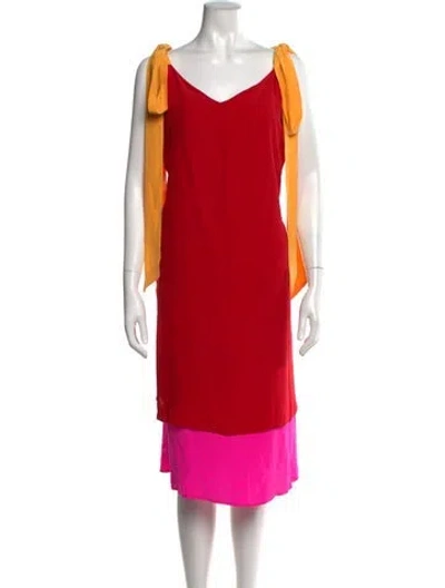 Pre-owned Kkco Silk Knee-length Dress In Red
