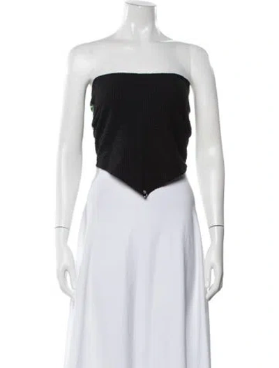 Pre-owned Kkco Strapless Crop Top In Black