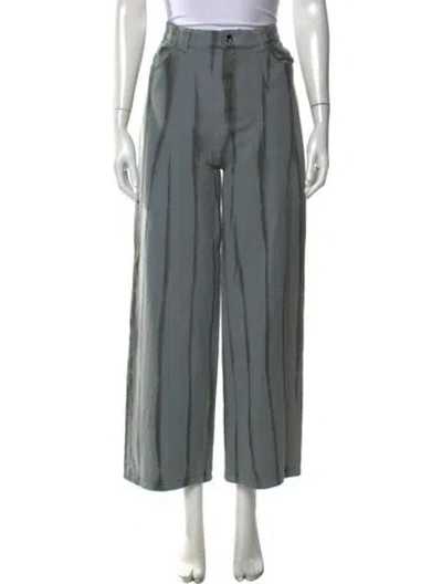 Pre-owned Kkco Tie-dye Print Wide Leg Pants In Grey