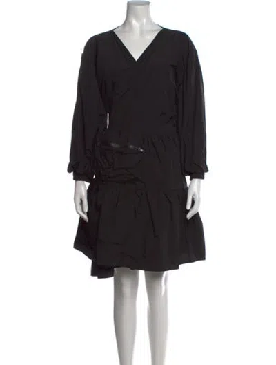 Pre-owned Kkco V-neck Knee-length Dress In Black